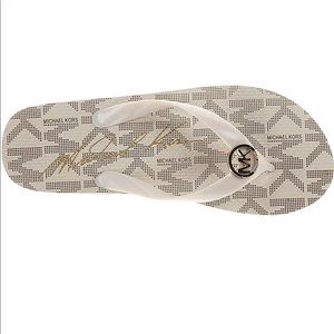 Micheal Kors Jet Set Mk Metallic Rubber Flip Flops